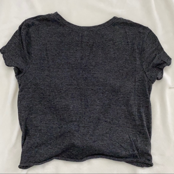 Dark Gray Cropped Tie Tee - Picture 7 of 7